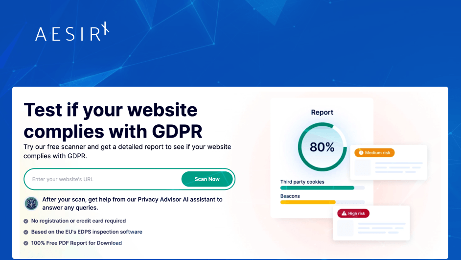 aesirx scanner your gdpr eprivacy shield