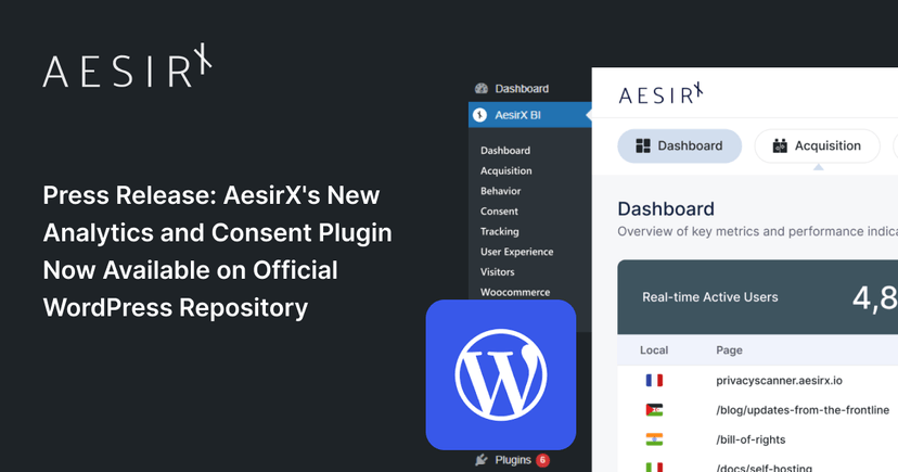 Press Release: AesirX's New Analytics and Consent Plugin Now Available on Official WordPress Repository