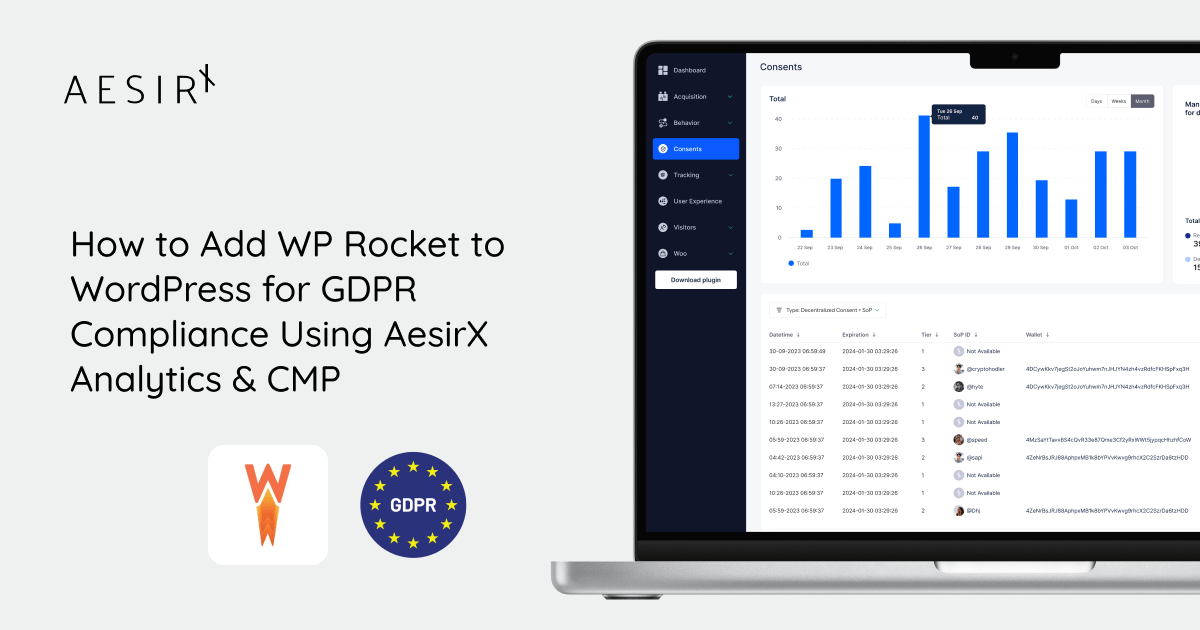 Add WP Rocket with AesirX for GDPR Compliance