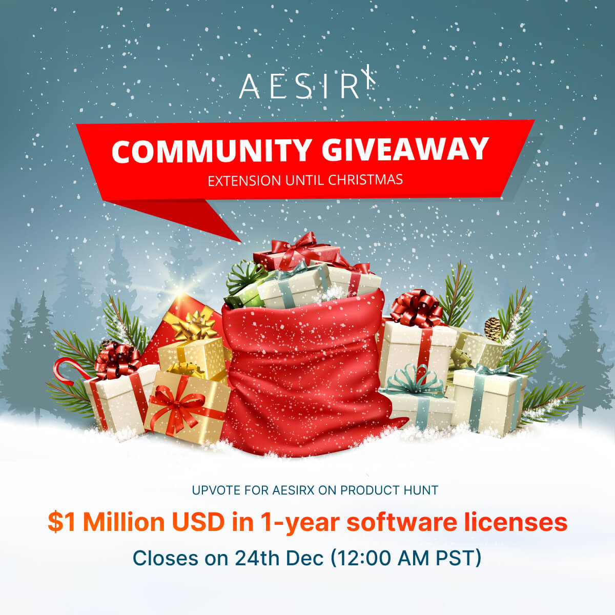 aesirx community giveaway extension until christmas