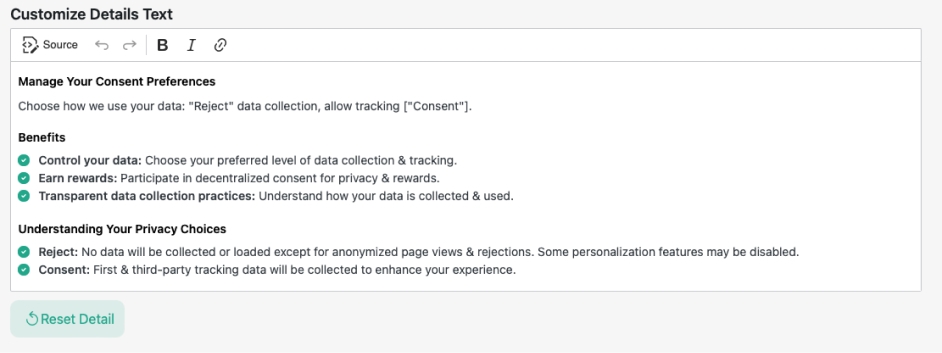 Customize Details Tab Text