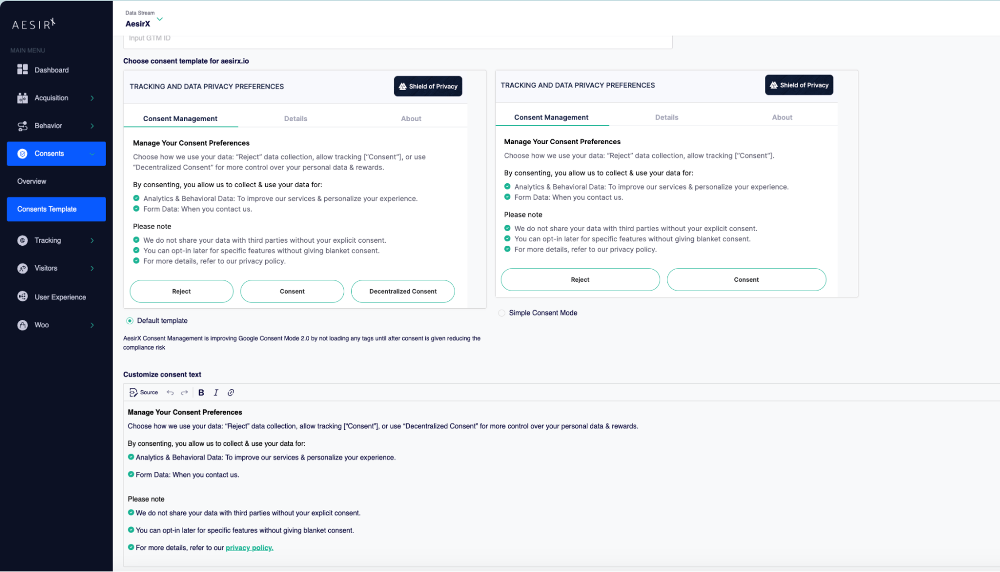 clear and transparent epd and gdpr consent solution