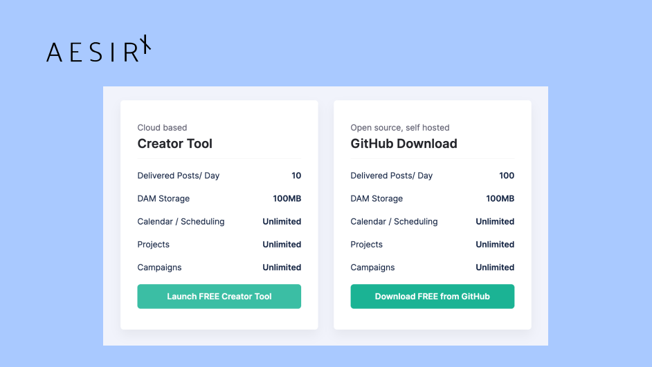 free social media scheduling and analytics tools aesirx marketing automation platform