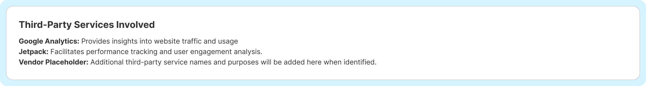 ai privacy policy generator third party services section
