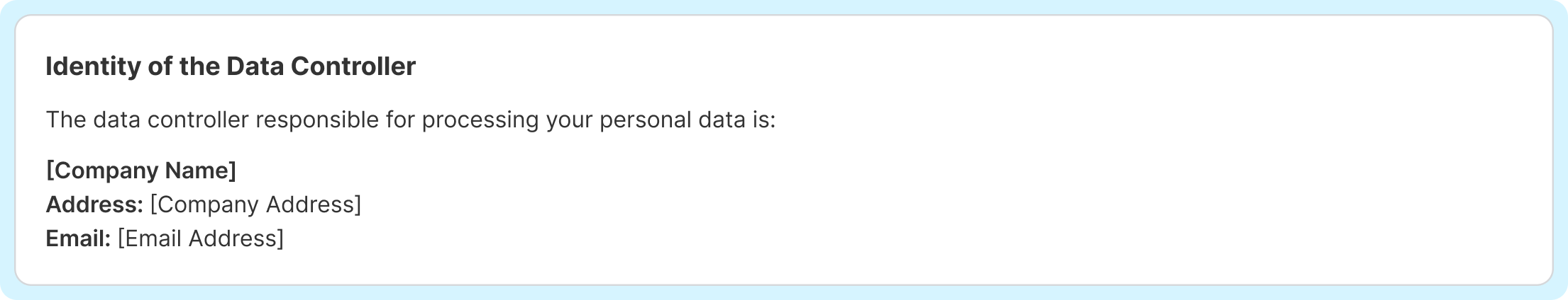 create privacy policies automatically data controller section