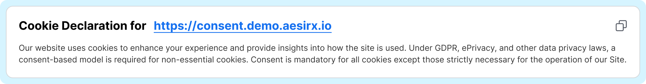 how to generate a cookie declaration with ai introductory statement