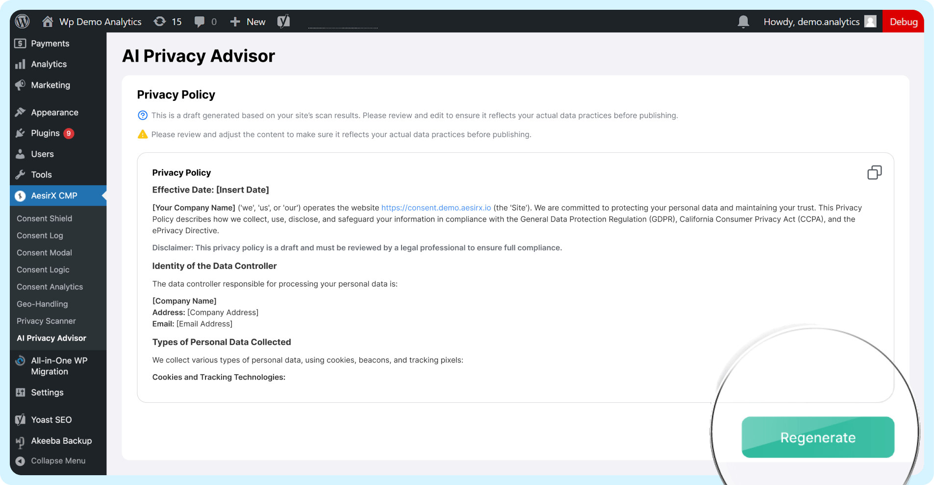 re generate if tracking changes