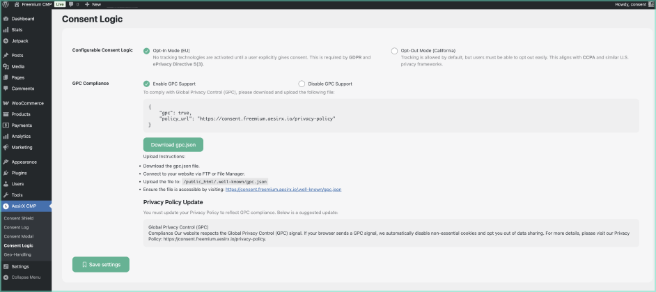 cmp freemium wp consent logic