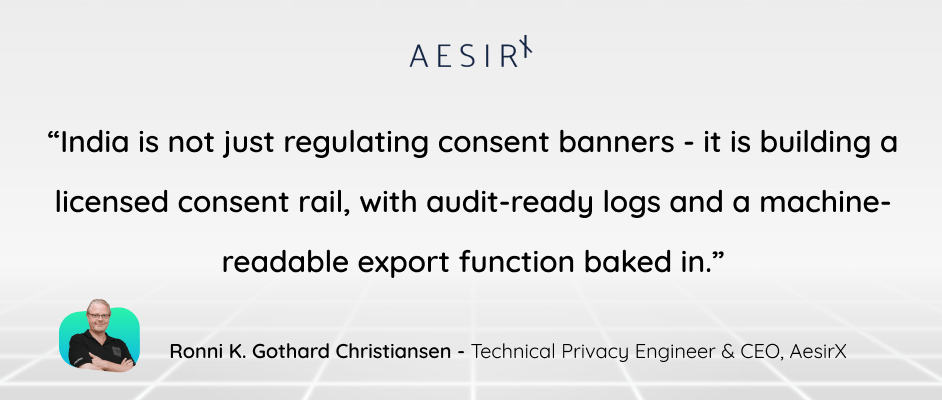 india is creating a licensed consent system with audit ready logs and machine readable exports