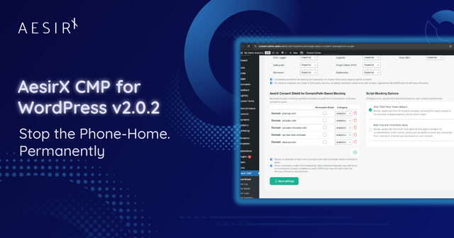 AesirX CMP for WordPress v2.0.2: Stop the Phone-Home. Permanently.