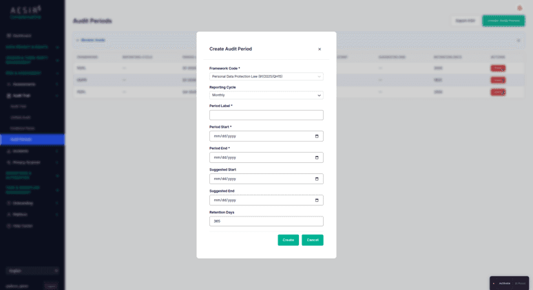 Audit Period Configuration and Integrity Verification