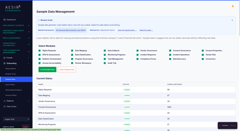 Sample Data Management
