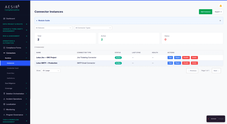 Connector Health Monitoring