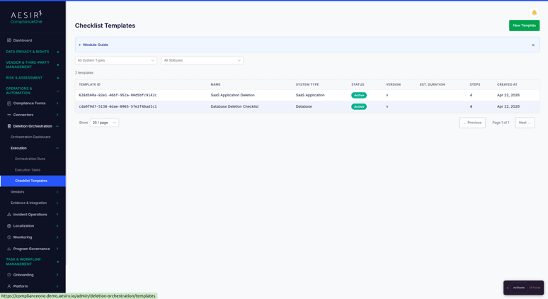 Deletion Templates