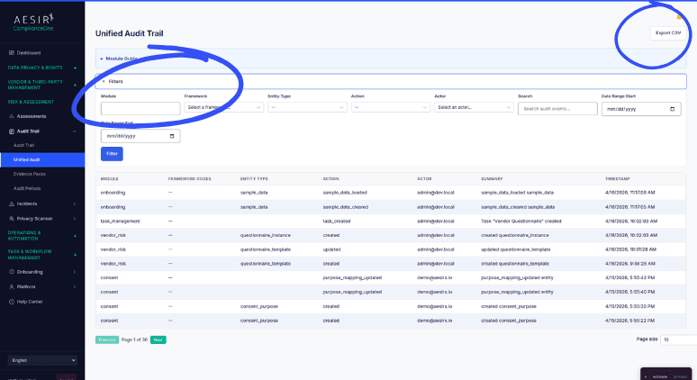 Advanced Filtering and Export