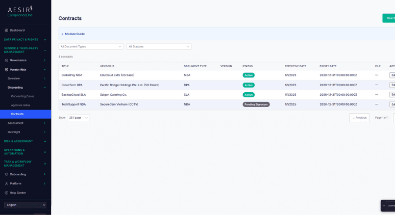 Contract Tracking