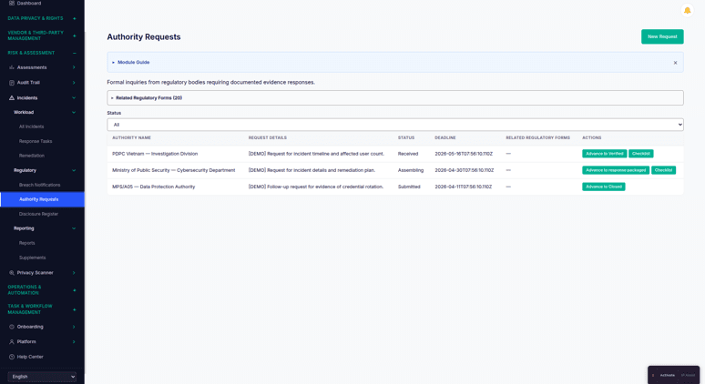 Authority Request Handling