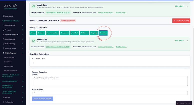 Statutory Period Extension Workflow