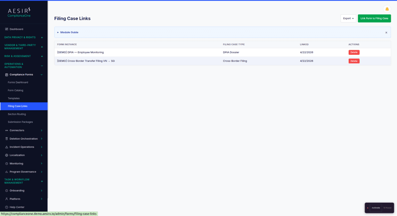 Filing Case Integration