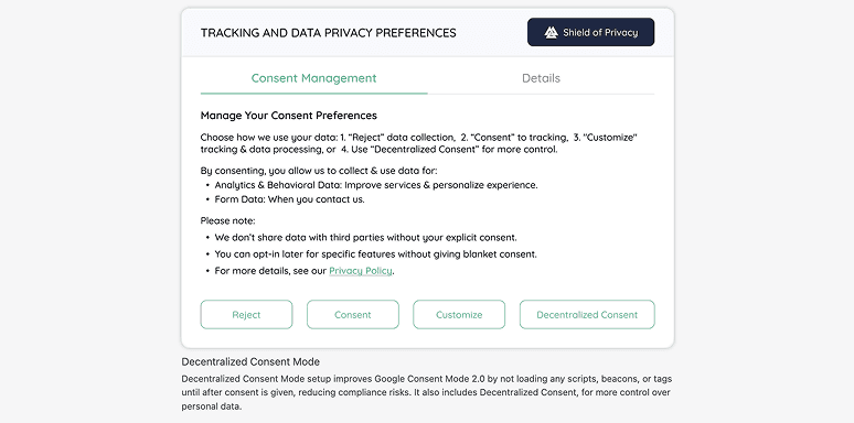 Decentralized Consent Mode