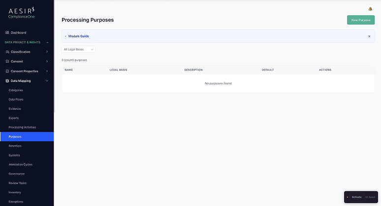 Processing Purposes