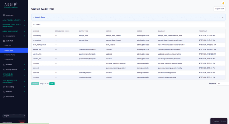 Unified Cross-Module Audit Query