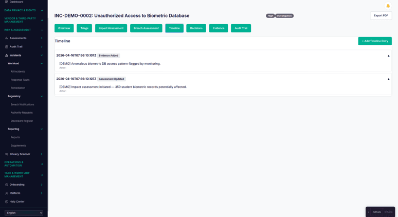 Timeline and Decision Log