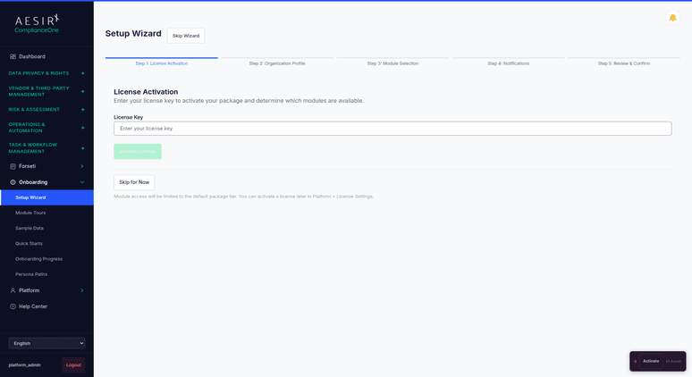 Setup Wizard