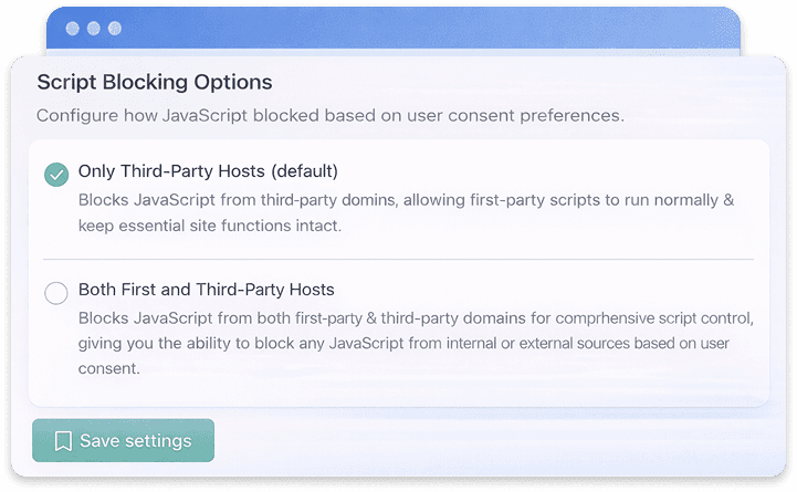 AesirX Features: Script Blocking Options